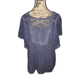 Knox Rose Blue Shirt Womens L fits like M